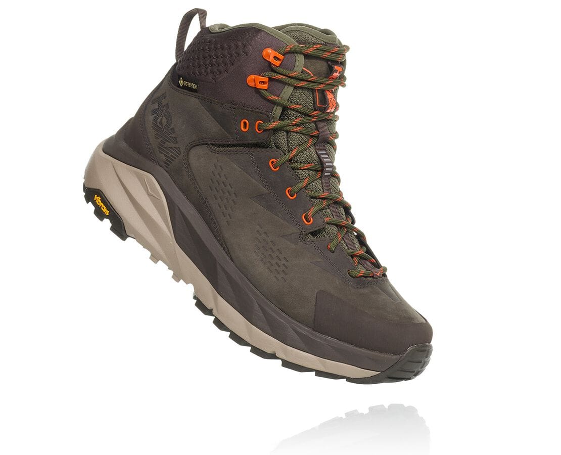 Hoka One One Kaha Gore-Tex South Africa - Mens Hiking Boots - Black Olive / Green,OYQZI-4328